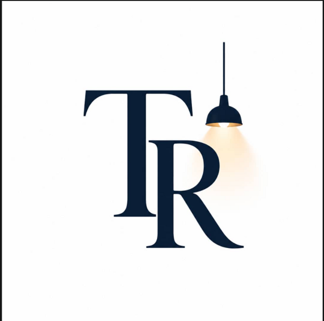 The Reflecting Room logo — TR with hanging lamp
